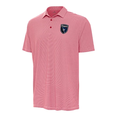 Men's Antigua Red San Jose Earthquakes Twine Performance Polo