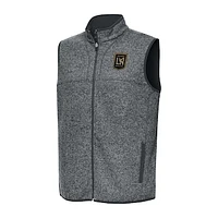 Men's Antigua Heather Gray LAFC Fortune Full-Zip Vest