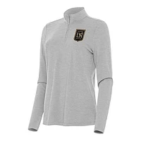 Women's Antigua Heather Gray LAFC Bright Quarter-Zip Top