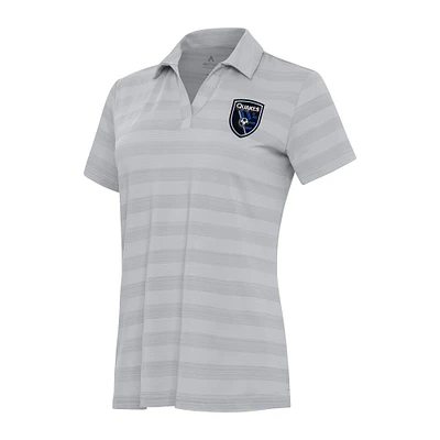 Women's Antigua Gray San Jose Earthquakes Tunnel Polo