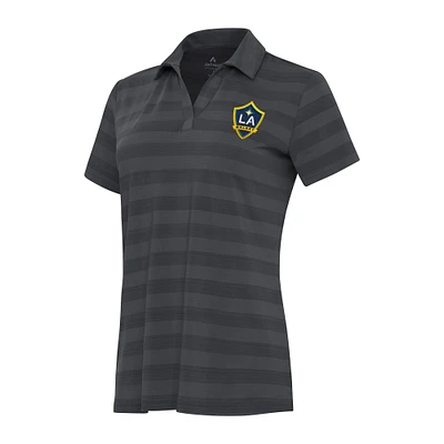 Women's Antigua Pewter LA Galaxy Tunnel Polo
