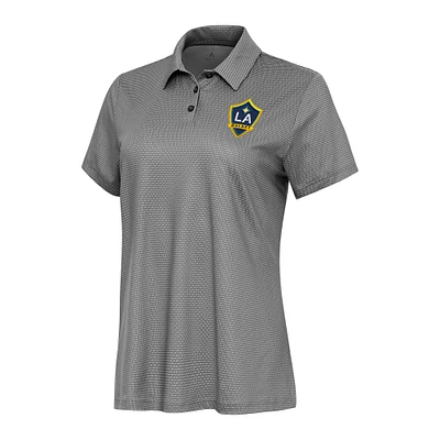 Women's Antigua White/Black LA Galaxy Rings Polo