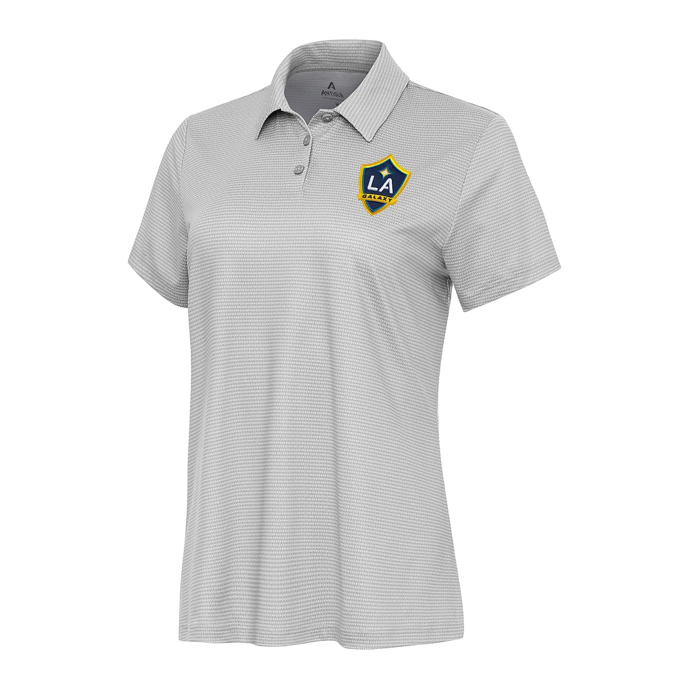 Women's Antigua White/Gray LA Galaxy Rings Polo