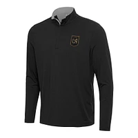 Men's Antigua Black/Gray LAFC Content Quarter-Zip Pullover Top