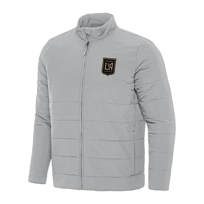 Men's Antigua Gray LAFC Swelter Full-Zip Puffer Jacket