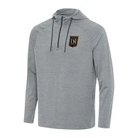 Men's Antigua Heather Gray LAFC Spikes Raglan Quarter-Zip Pullover Hoodie