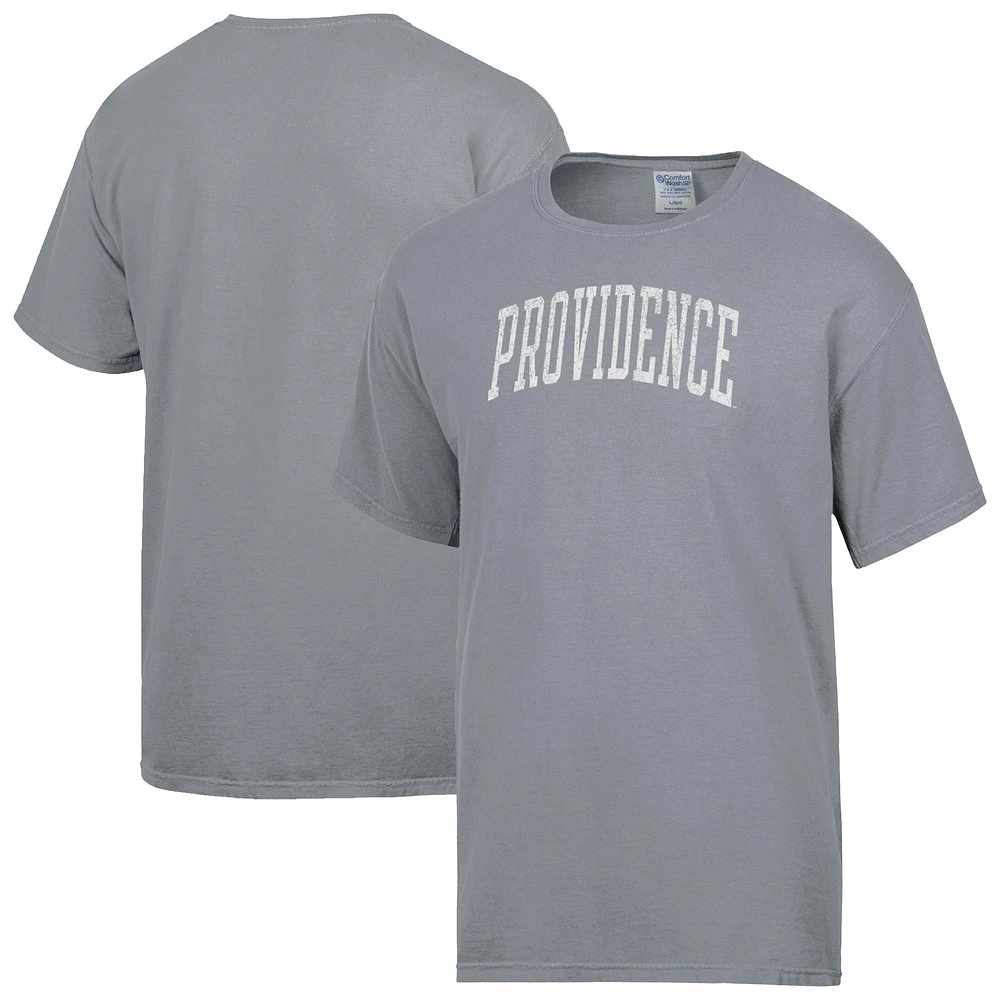 Men's ComfortWash Gray Providence Friars Distressed Arch T-Shirt
