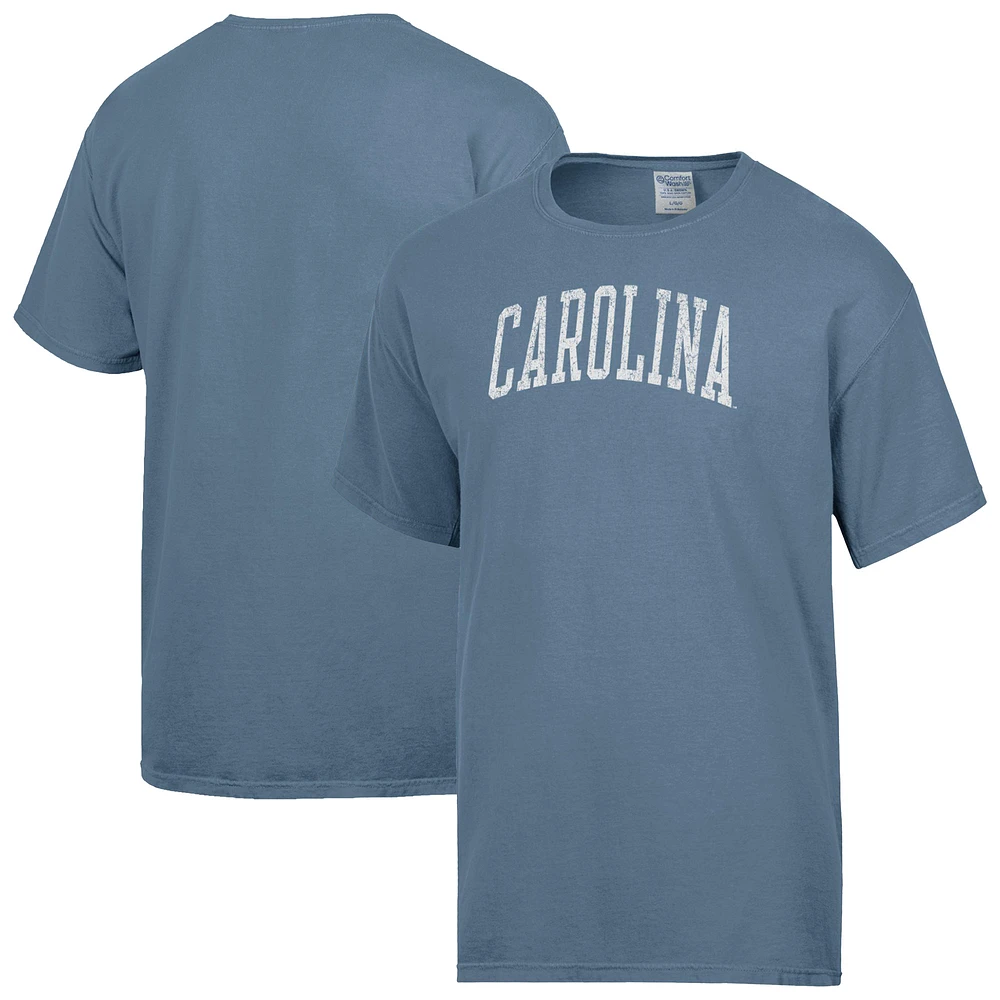 Men's ComfortWash Heather Blue North Carolina Tar Heels Distressed Arch T-Shirt