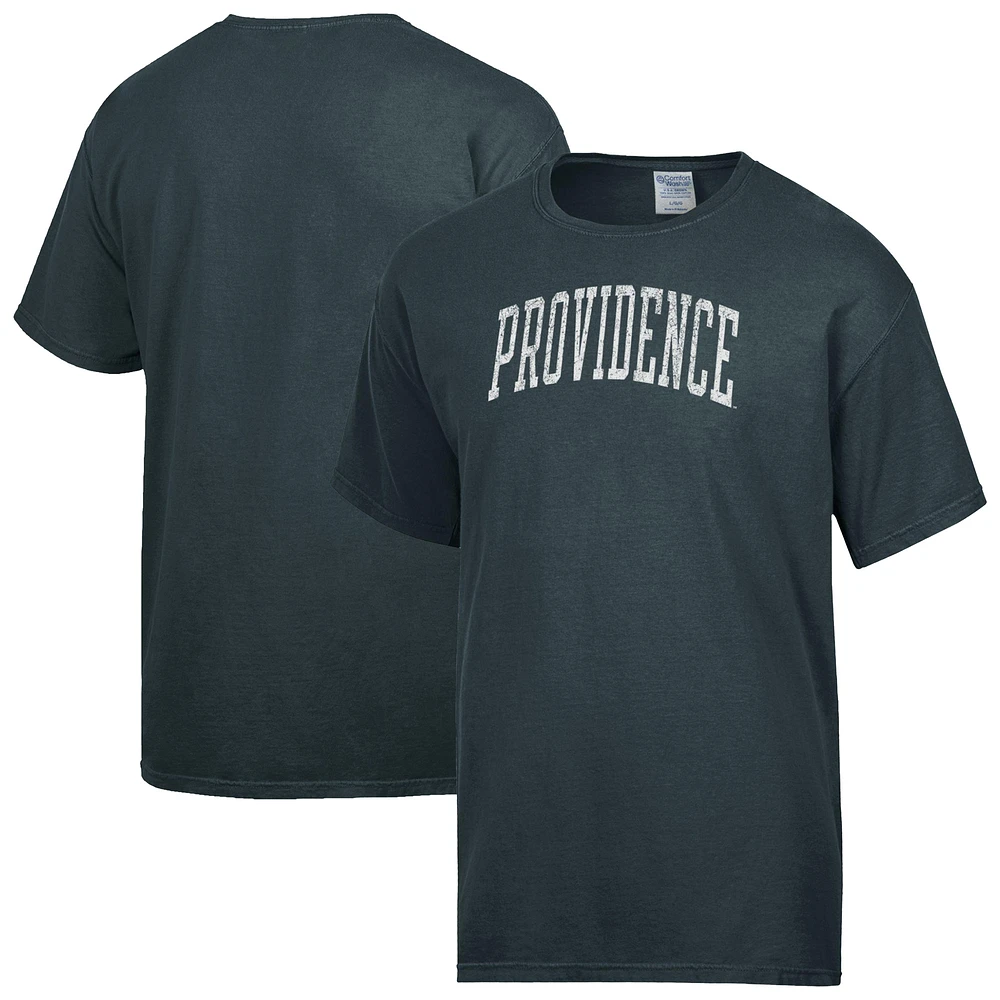 Men's ComfortWash Charcoal Providence Friars Distressed Arch T-Shirt
