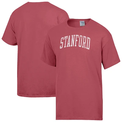 Men's ComfortWash  Red Stanford Cardinal Distressed Arch T-Shirt