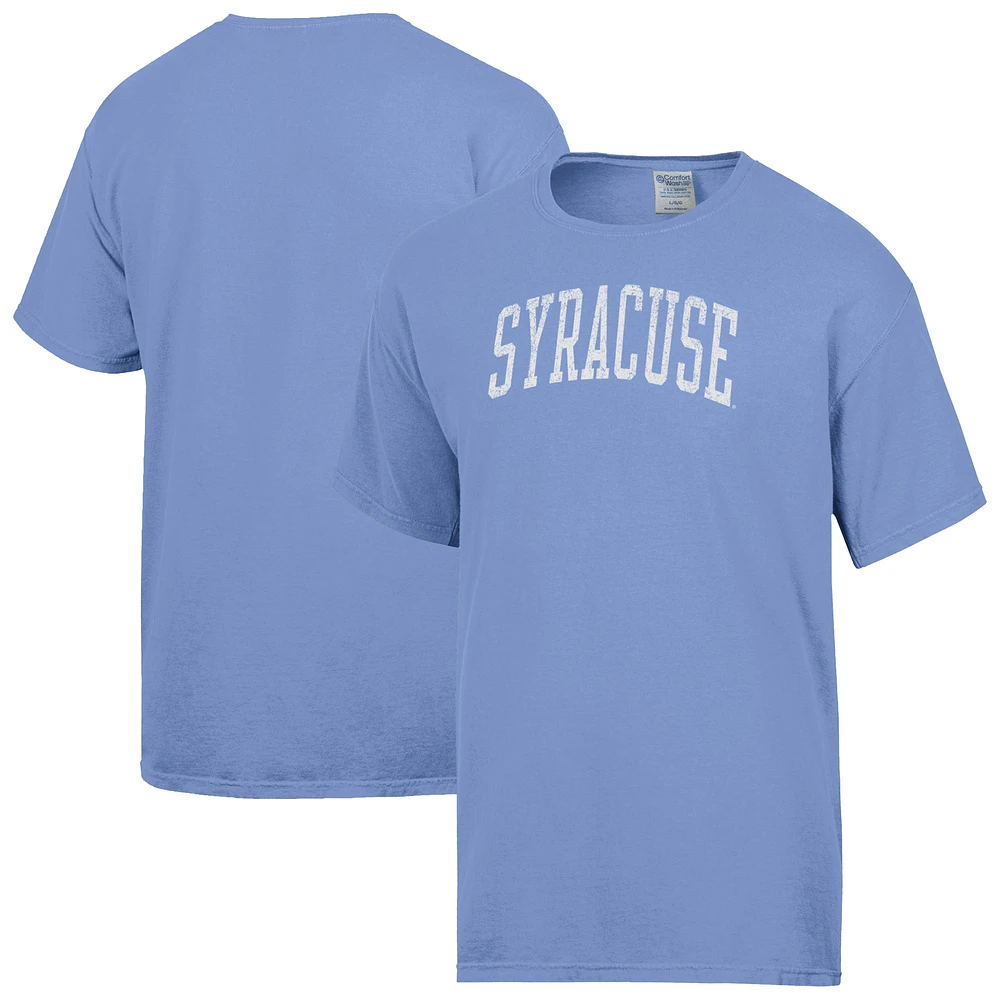 Men's ComfortWash Light Blue Syracuse Orange Distressed Arch T-Shirt