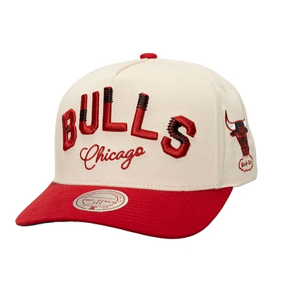 Men's Mitchell & Ness Cream/Red Chicago Bulls Soul Festival Staggered Zag Pro Crown Snapback Hat