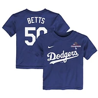 Toddler Nike Mookie Betts Royal Los Angeles Dodgers 2024 World Series Champions Name & Number T-Shirt