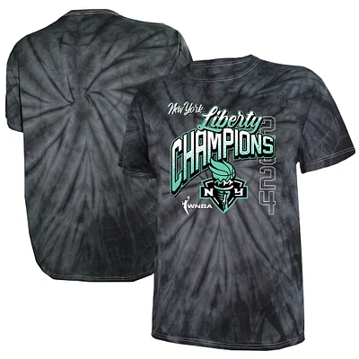 Unisex Stitches Black New York Liberty 2024 WNBA Finals Champions Dynasty Fashion Dye T-Shirt