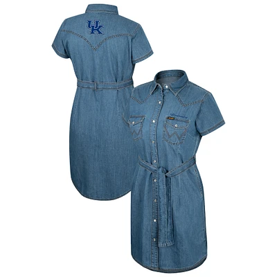 Women's Colosseum  Denim Kentucky Wildcats Short Sleeve Full-Snap Dress