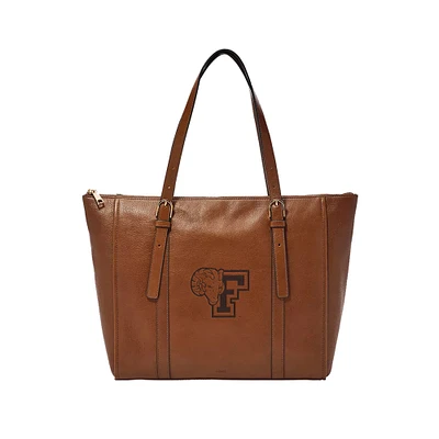 Fossil  Brown Fordham Rams Carlie Leather Tote