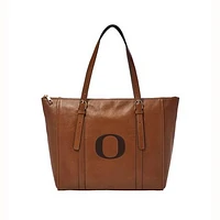 Fossil  Brown Oregon Ducks Carlie Leather Tote