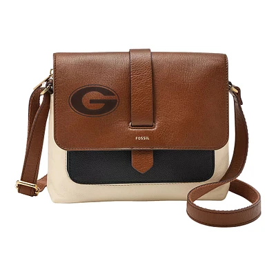 Fossil Georgia Bulldogs Kinley Leather Small Crossbody Bag