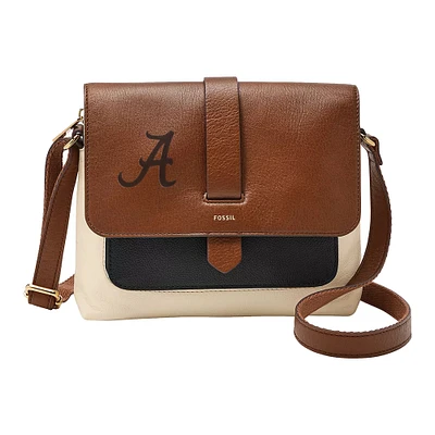 Fossil  Brown Alabama Crimson Tide Kinley Leather Small Crossbody Bag