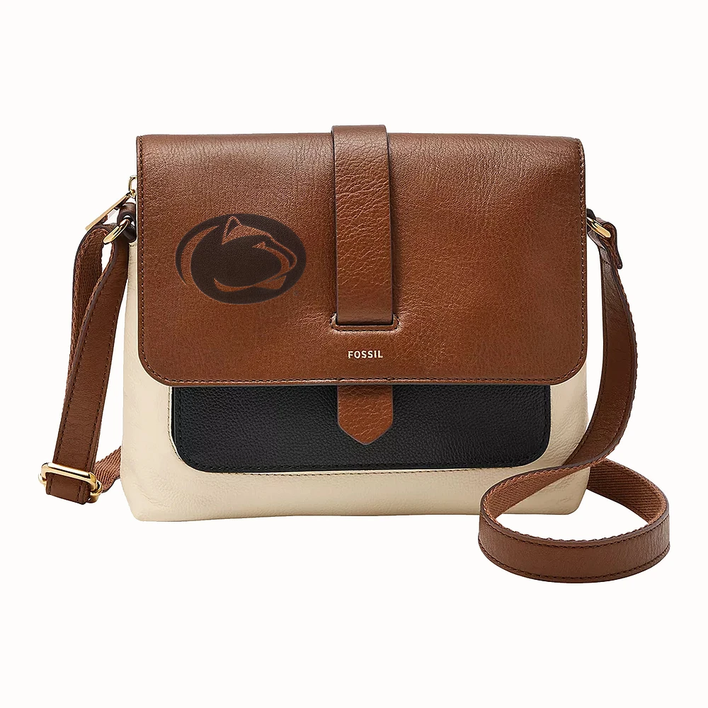 Fossil Brown Penn State Nittany Lions Kinley Leather Small Crossbody Bag