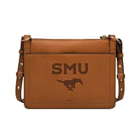 Fossil  SMU Mustangs Taryn Leather Crossbody Bag