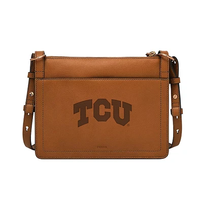 Fossil  TCU Horned Frogs Taryn Leather Crossbody Bag