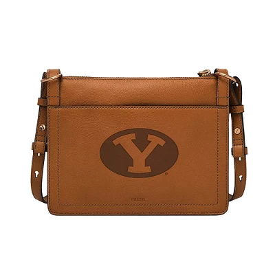 Fossil  BYU Cougars Taryn Leather Crossbody Bag