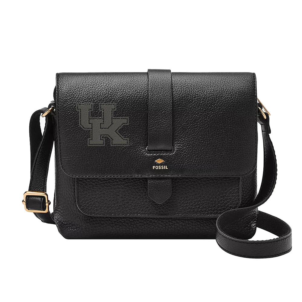 Fossil Black Kentucky Wildcats Kinley Leather Small Crossbody Bag
