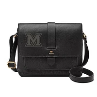 Fossil  Black Miami University RedHawks Kinley Leather Small Crossbody Bag