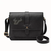 Fossil  Black South Florida Bulls Kinley Leather Small Crossbody Bag