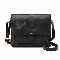 Fossil  Black South Florida Bulls Kinley Leather Small Crossbody Bag