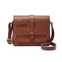 Fossil  Brown Florida A&M Rattlers Kinley Leather Small Crossbody Bag