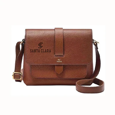 Fossil  Brown Santa Clara Broncos Kinley Leather Small Crossbody Bag