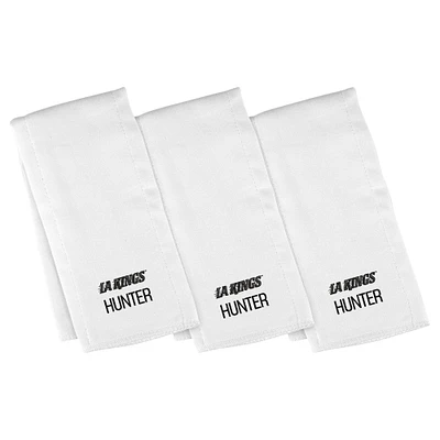 Infant Chad & Jake White Los Angeles Kings Personalized Burp Cloth Three-Pack Set