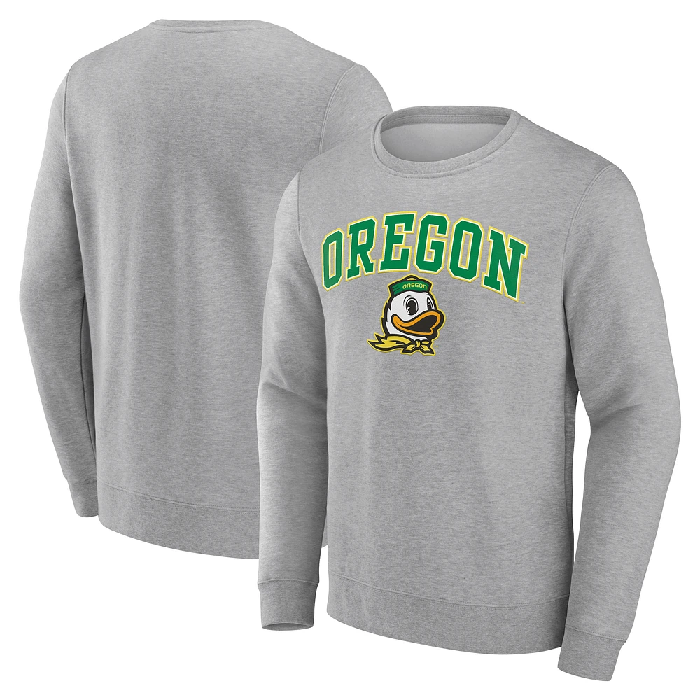 Men's Gray Oregon Ducks Campus Fleece Pullover Sweatshirt
