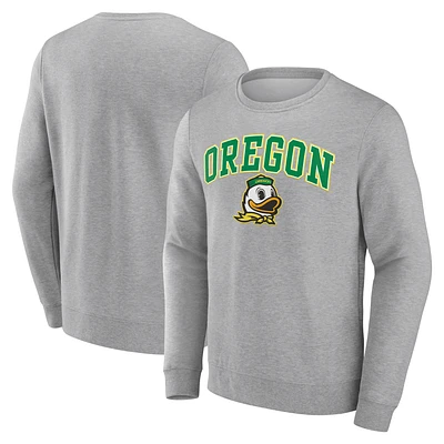 Men's  Gray Oregon Ducks Campus Fleece Pullover Sweatshirt