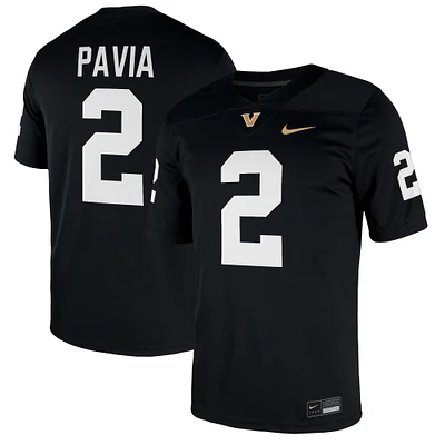 Men's Nike Diego Pavia Black Vanderbilt Commodores NIL Football Game Jersey