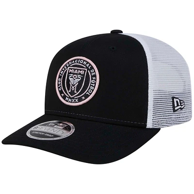 Men's New Era Black Inter Miami CF 9SEVENTY COOLERA Trucker Stretch-Snap Adjustable Hat