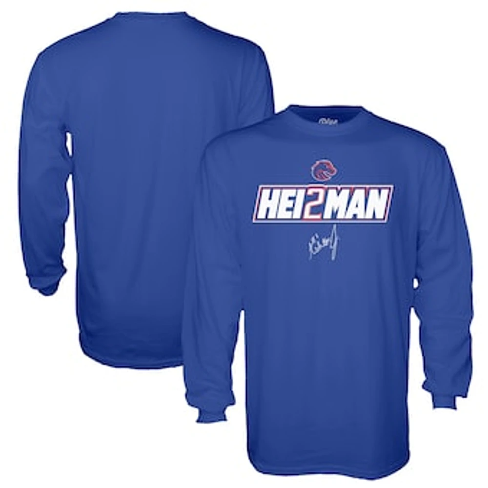 Unisex Blue 84 Ashton Jeanty Royal Boise State Broncos Hei2man Long Sleeve T-Shirt