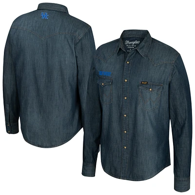 Men's Wrangler  Denim Kentucky Wildcats Full-Snap Long Sleeve Shirt