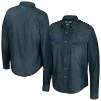 Men's Wrangler  Denim Kentucky Wildcats Full-Snap Long Sleeve Shirt