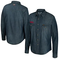 Men's Wrangler  Denim Georgia Bulldogs Full-Snap Long Sleeve Shirt