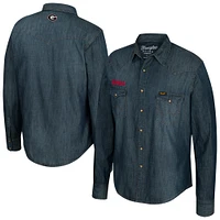 Men's Wrangler  Denim Georgia Bulldogs Full-Snap Long Sleeve Shirt