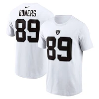 Men's Nike Brock Bowers White Las Vegas Raiders Name & Number T-Shirt