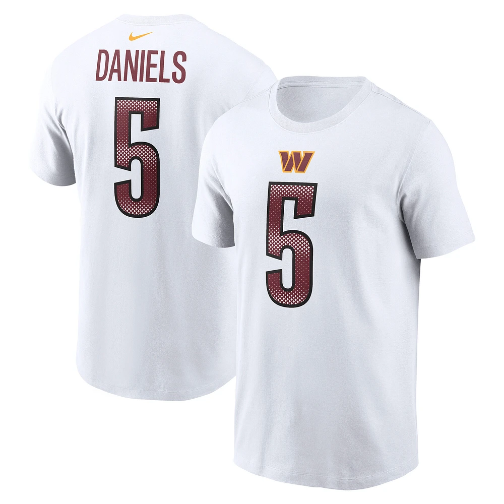 Men's Nike Jayden Daniels White Washington Commanders Name & Number T-Shirt