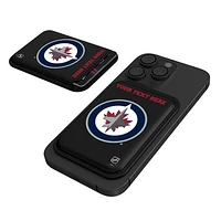 Keyscaper  Black Winnipeg Jets Personalized Magnetic Credit Card Wallet
