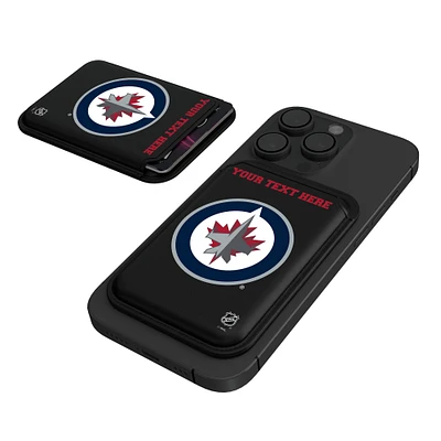 Keyscaper  Black Winnipeg Jets Personalized Magnetic Credit Card Wallet