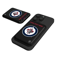 Keyscaper  Black Winnipeg Jets Personalized Magnetic Credit Card Wallet