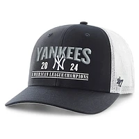 Men's '47 Navy New York Yankees 2024 American League Champions Trucker Adjustable Hat