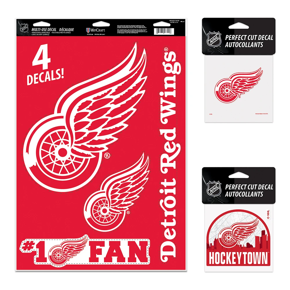 WinCraft Detroit Red Wings Decal Variety Pack